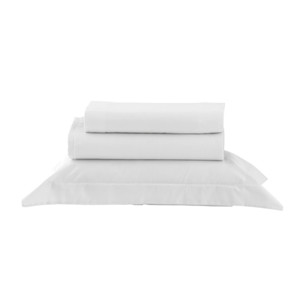 Jogo de Cama Solteiro 1,20m (Viúva) Kacyumara Casa K Vida Bela Liso 100% Algodão Egípcio Percal 200 Fios (3 Peças)