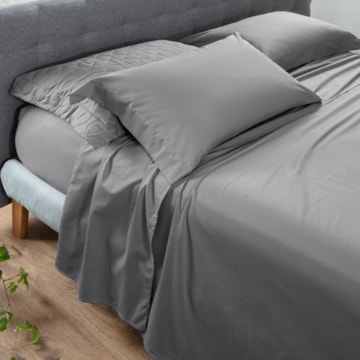 Jogo de Cama Solteiro 1,20m (Viúva) Kacyumara Casa K Vida Bela Liso 100% Algodão Egípcio Percal 200 Fios (3 Peças)