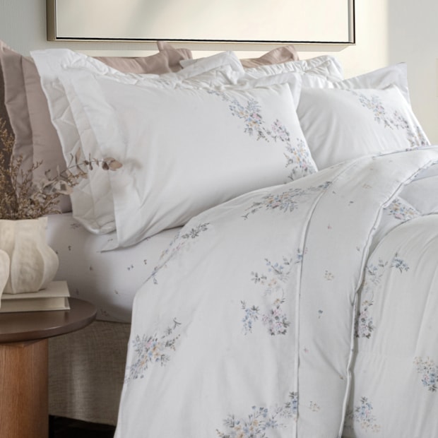 Jogo de Cama Solteiro 1,20m (Viúva) Kacyumara Casa K Vida Bela Marceli 100% Algodão Egípcio Percal 200 Fios (3 Peças)