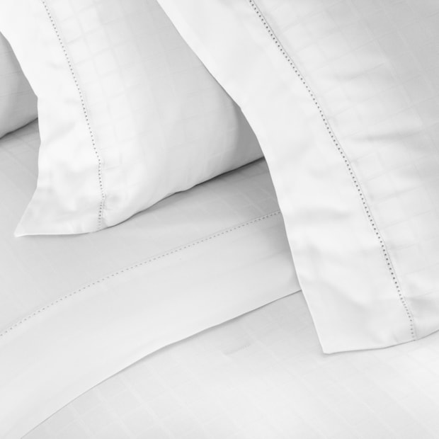 Jogo de Cama Solteiro Buddemeyer Damask Square 100% Algodão Fio Penteado Cetim 300 Fios (3 Peças)