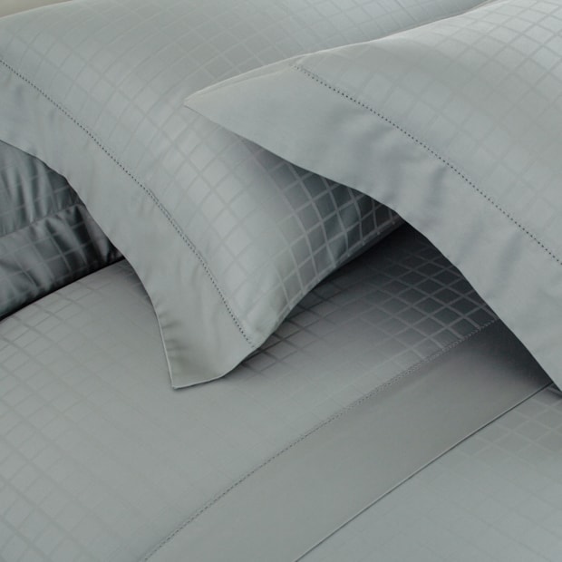 Jogo de Cama Solteiro Buddemeyer Damask Square 100% Algodão Fio Penteado Cetim 300 Fios (3 Peças)