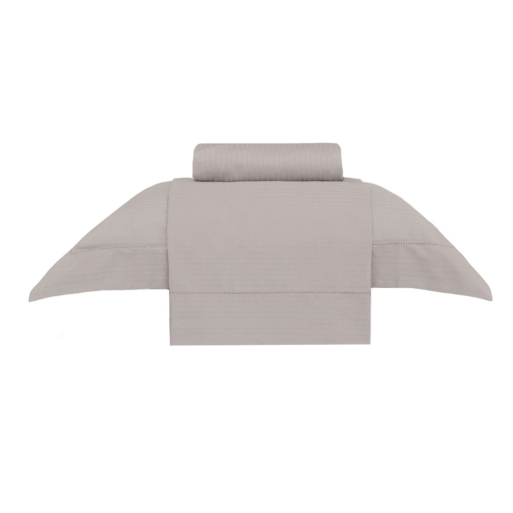 Jogo de Cama Solteiro Buddemeyer Damask Stripes 100% Algodão Fio Penteado Cetim 300 Fios (3 Peças)