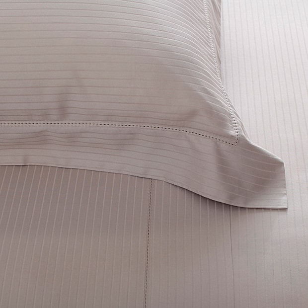 Jogo de Cama Solteiro Buddemeyer Damask Stripes 100% Algodão Fio Penteado Cetim 300 Fios (3 Peças)