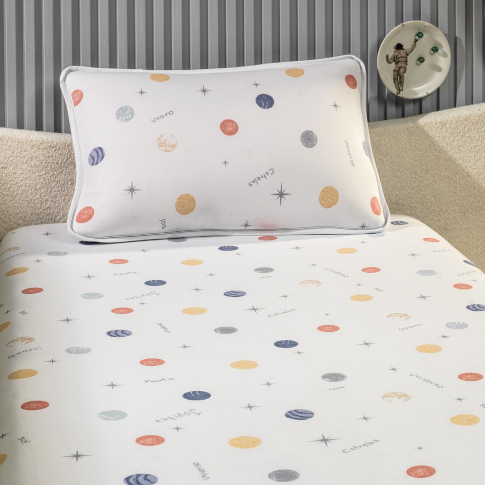 Jogo de Cama Solteiro Infantil Altenburg Astro Kids Malha Fio Penteado 100% Algodão (2 Peças)