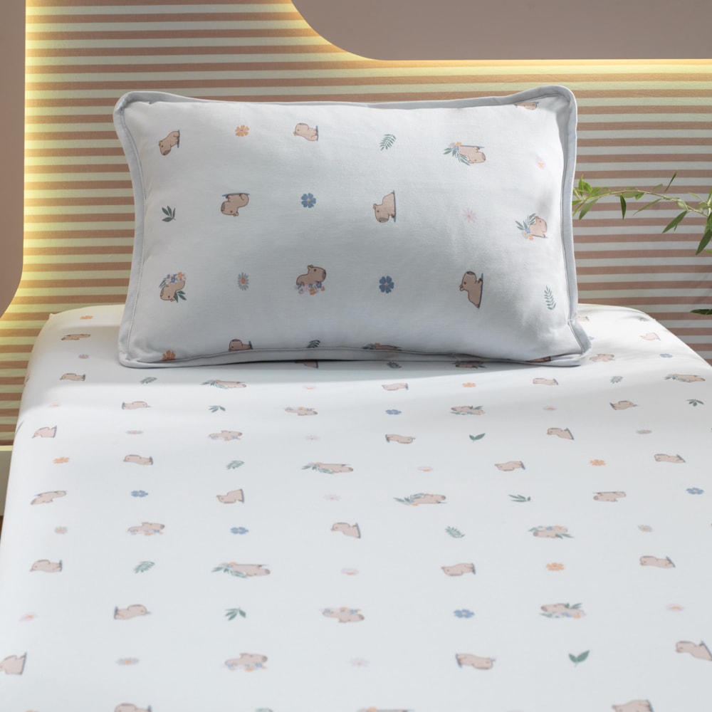 Jogo de Cama Solteiro Infantil Altenburg Capi Malha Fio Penteado 100% Algodão (2 Peças)