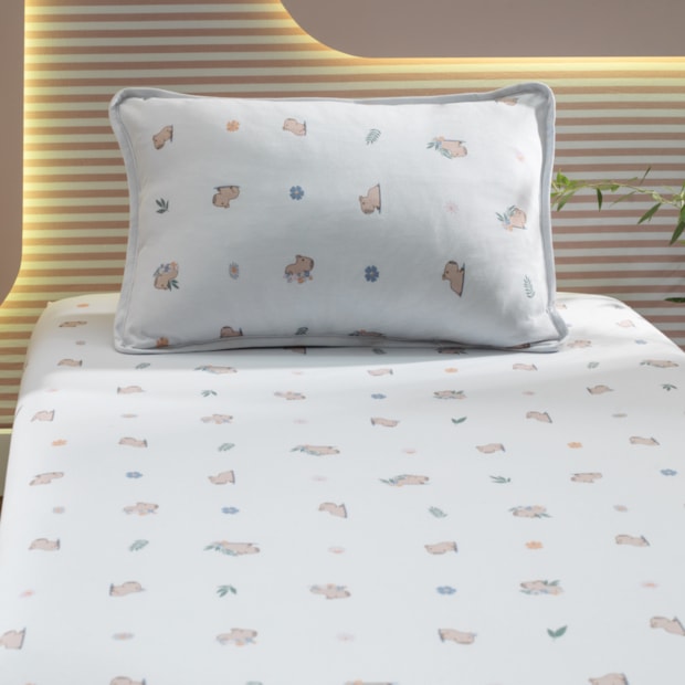 Jogo de Cama Solteiro Infantil Altenburg Capi Malha Fio Penteado 100% Algodão (2 Peças)