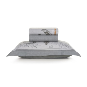 Jogo de Cama Solteiro Infantil Karsten Dragões 100% Algodão Percal 200 Fios (3 Peças)