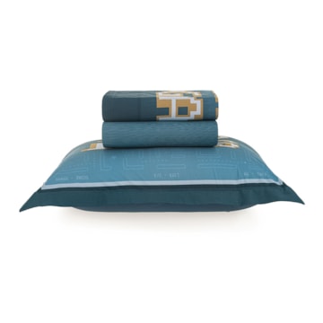 Jogo de Cama Solteiro Infantil Karsten Game 100% Algodão Percal 200 Fios (3 Peças)