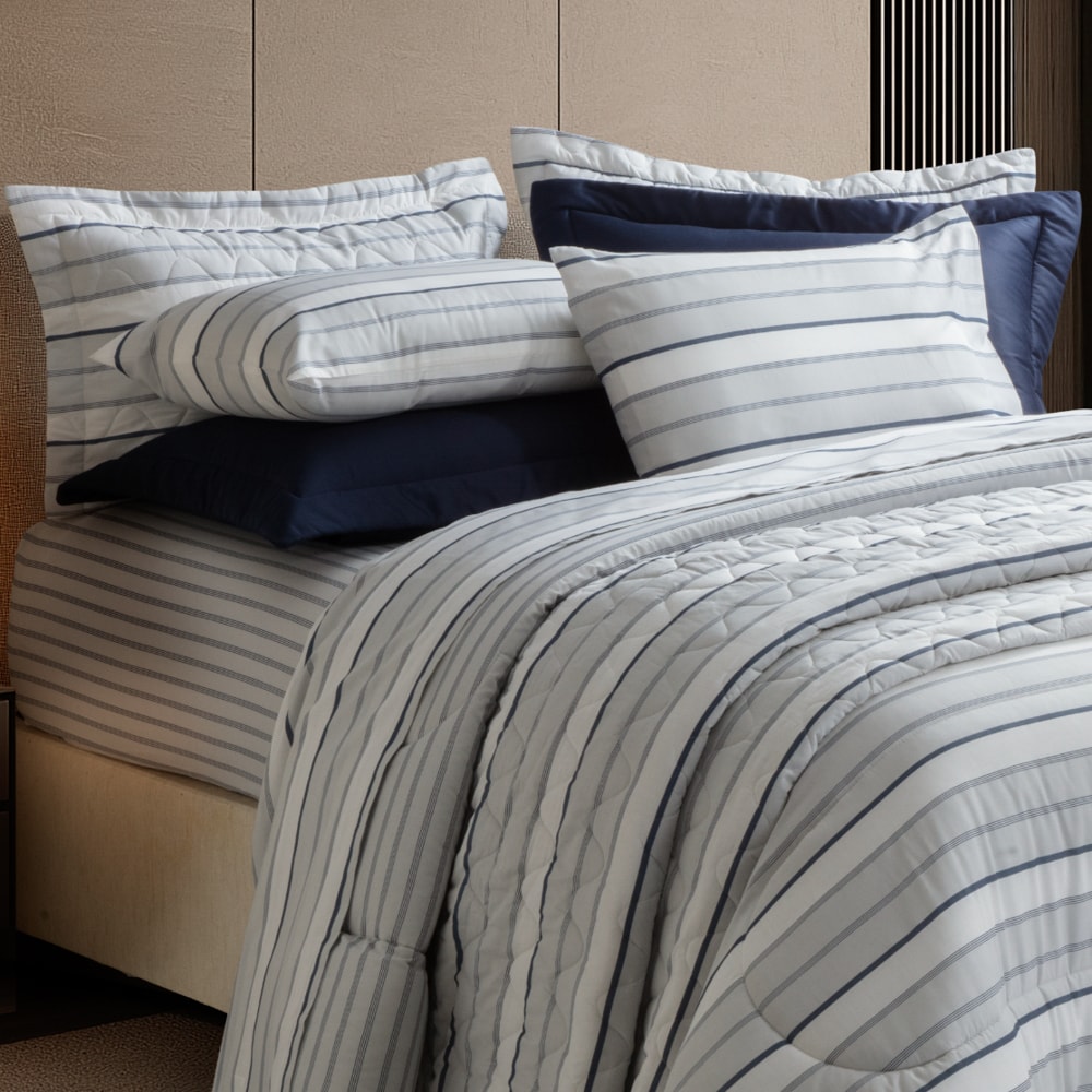 Jogo de Cama Solteiro Kacyumara Casa K New Innovi Livery 100% Algodão Percal 180 Fios (3 Peças)