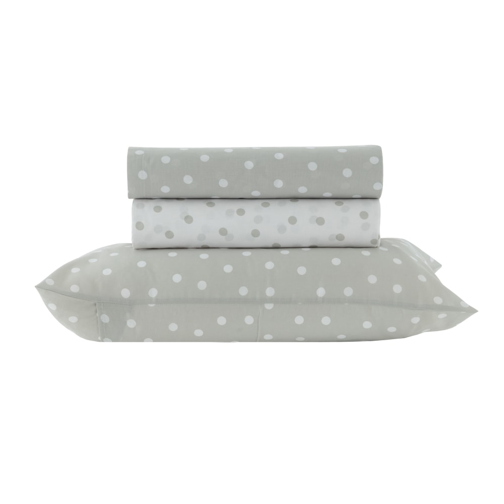 Jogo de Cama Solteiro Kacyumara Casa K New Innovi Poá Nick 100% Algodão Percal 180 Fios (3 Peças)