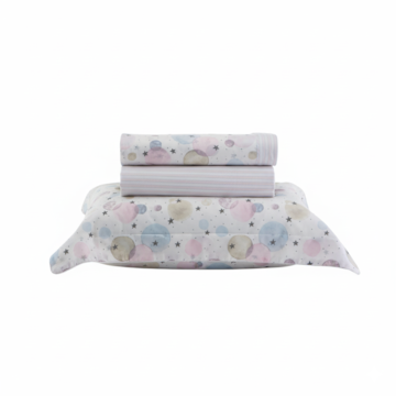 Jogo de Cama Solteiro Kacyumara Vintage Babalu 100% Algodão Egípcio Percal 200 Fios (3 Peças)