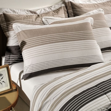 Jogo de Cama Solteiro Karsten Damier 100% Algodão Fio Penteado Percal 200 Fios (3 Peças)