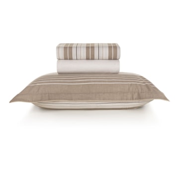 Jogo de Cama Solteiro Karsten Damier 100% Algodão Fio Penteado Percal 200 Fios (3 Peças)