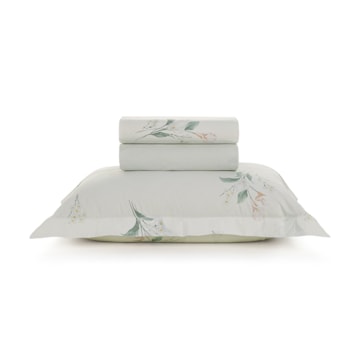 Jogo de Cama Solteiro Karsten Lydia 100% Algodão Fio Penteado Percal 200 Fios (3 Peças)