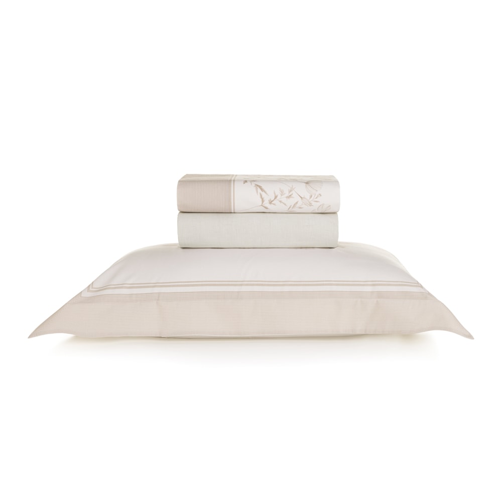 Jogo de Cama Solteiro Karsten Mabel 100% Algodão Fio Penteado Percal 200 Fios (3 Peças)