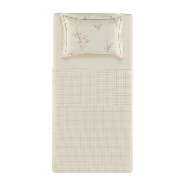 Jogo de Cama Solteiro Karsten Tarsila 100% Algodão Fio Penteado Percal 200 Fios (3 Peças)