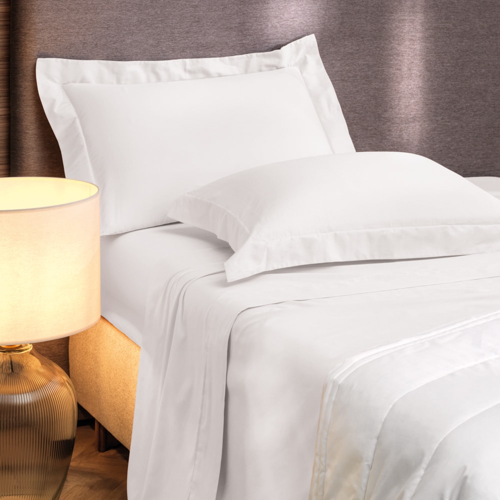 Jogo de Cama Solteiro King Altenburg Lux Liso 100% Algodão Percal 200 Fios (3 Peças)