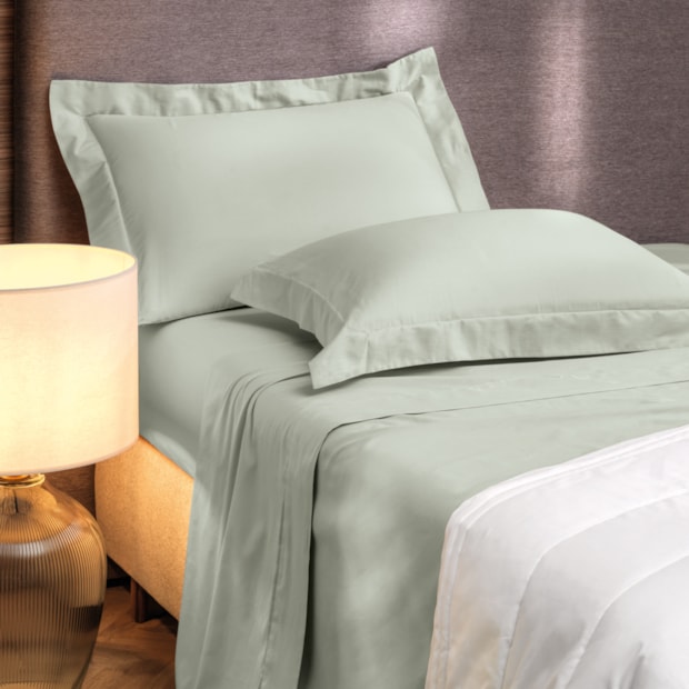 Jogo de Cama Solteiro King Altenburg Lux Liso 100% Algodão Percal 200 Fios (3 Peças)