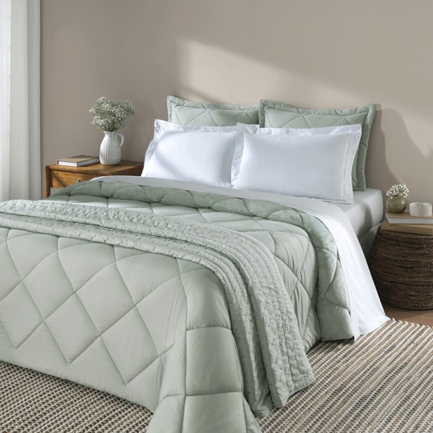 Jogo de Edredom/Coberdrom King Size Dohler Collin Microfibra c/ Porta Travesseiros (3 Peças)