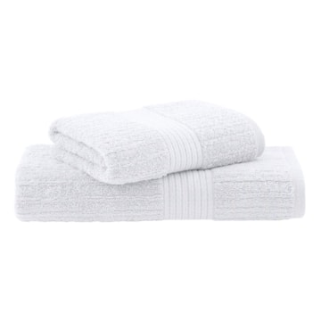 Jogo de Toalha Banhão + Rosto Buddemeyer Canelado Fio Penteado 100% Algodão (2 Peças) - Gramatura: 480 g/m²