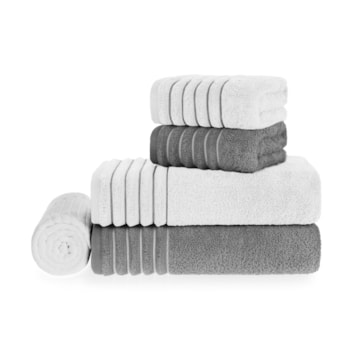 Jogo de Toalha Banhão Trussardi Palladio Fio Penteado (5 peças) Gramatura: 540g/m²