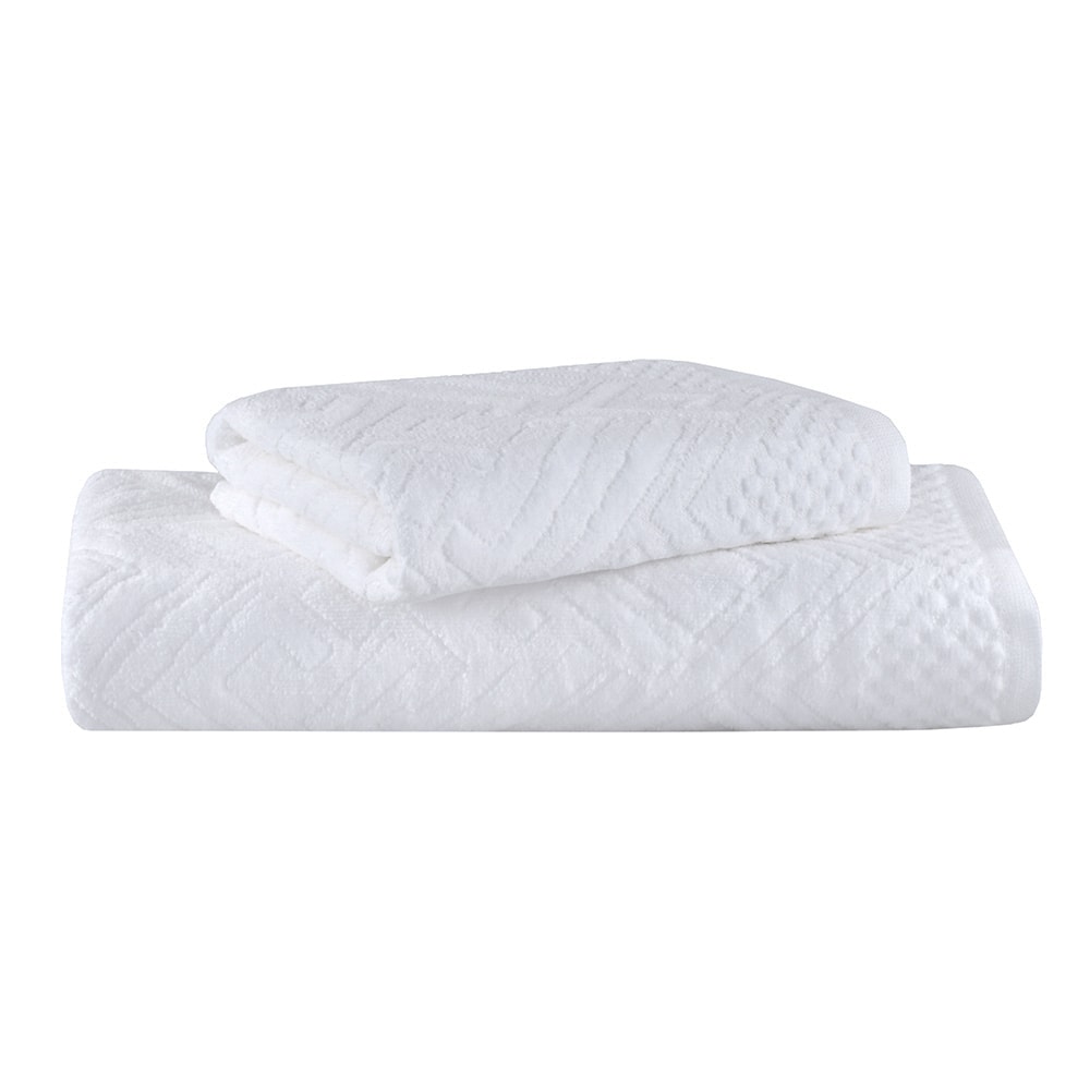 Jogo de Toalha Banho + Rosto Buddemeyer Geo Jacquard Aveludada 100% Algodão  (2 Peças) - Gramatura: 420 g/m²