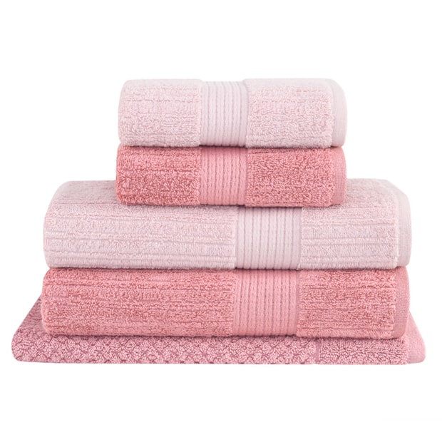 Jogo de Toalha de Banho Buddemeyer Fio Penteado Canelado 100% Algodão (5 peças)