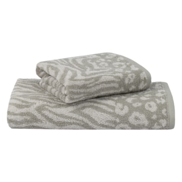 Jogo de Toalha de Banho + Rosto Buddemeyer Animal Print 100% Algodão (2 Peças) - Gramatura: 420g/m²