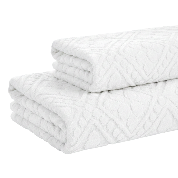 Jogo de Toalha de Banho + Rosto Buddemeyer Anis Jacquard Aveludada 100% Algodão (2 Peças) - Gramatura: 420g/m²