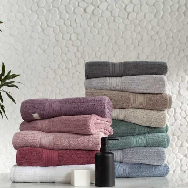 Jogo de Toalha de Banho + Rosto Buddemeyer Canelado Fio Penteado 100% Algodão (2 Peças) - Gramatura: 480 g/m²