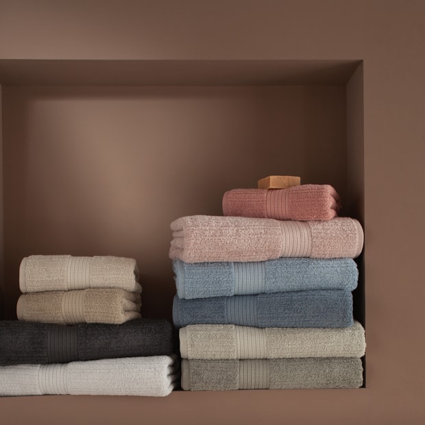 Jogo de Toalha de Banho + Rosto Buddemeyer Canelado Fio Penteado 100% Algodão (2 Peças) - Gramatura: 480 g/m²