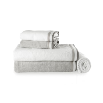 Jogo de Toalhas Banhão Trussardi Montello 100% Algodão Fio Penteado (5 Peças) Gramatura: 500g/m²