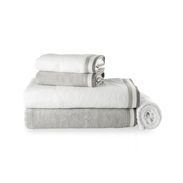 Jogo de Toalhas Banhão Trussardi Montello 100% Algodão Fio Penteado (5 Peças) Gramatura: 540g/m²
