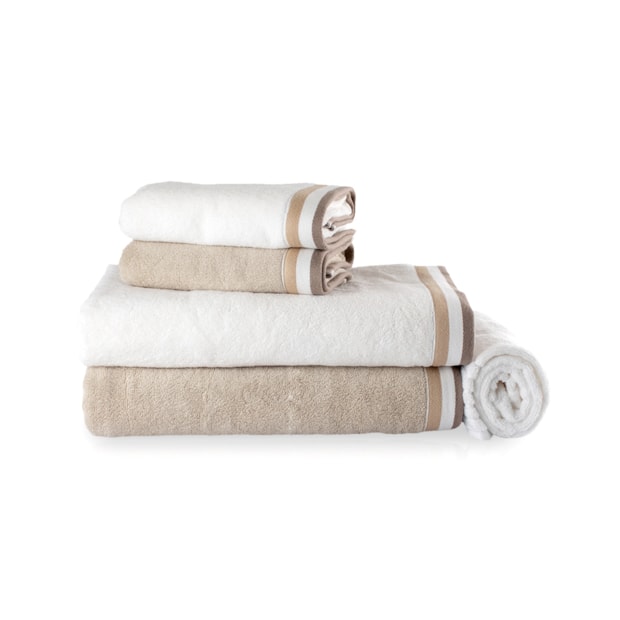 Jogo de Toalhas Banhão Trussardi Montello 100% Algodão Fio Penteado (5 Peças) Gramatura: 540g/m²