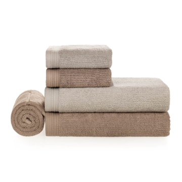 Jogo de Toalhas de Banho Karsten Imperial Fio Penteado 100% Algodão (5 Peças)