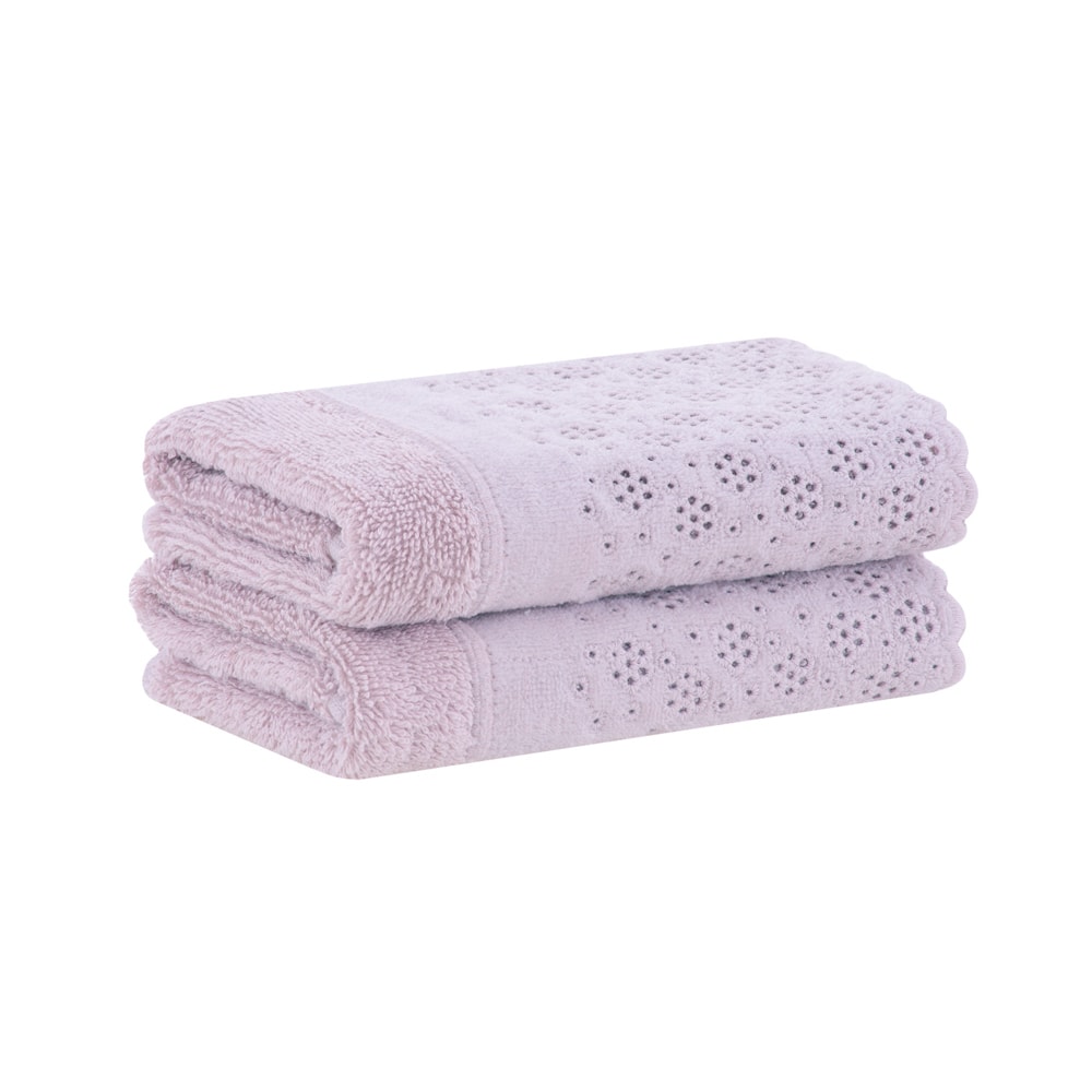 Jogo de Toalhas de Lavabo / Mão Buddemeyer Lovely 100% Algodão c/ Renda Bordada (2 Peças) - Gramatura: 450g/m²