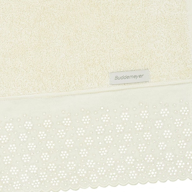 Jogo de Toalhas de Lavabo / Mão Buddemeyer Lovely 100% Algodão c/ Renda Bordada (2 Peças) - Gramatura: 450g/m²