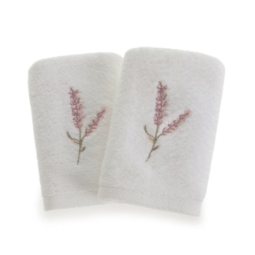 Jogo de Toalhas de Lavabo / Mão Karsten Arabella Bordada 100% Algodão - Gramatura: 500g/m² (2 Peças)