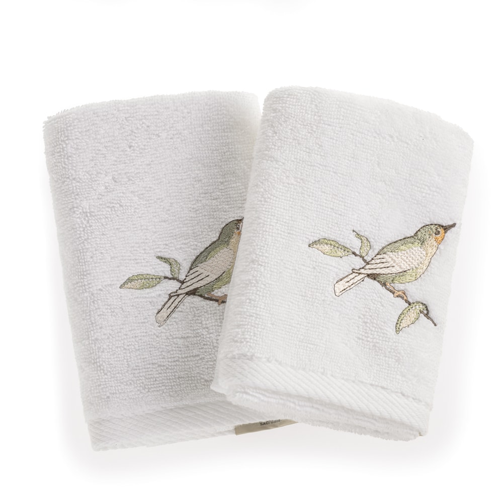 Jogo de Toalhas de Mão / Lavabo Karsten Ventura Bordada 100% Algodão - Gramatura: 500g/m² (2 Peças)