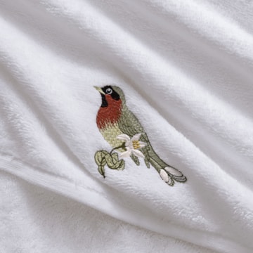 Jogo de Toalhas de Mão / Lavabo Trussardi Arancia Bordada 100% Algodão Fio Penteado - Gramatura: 500g/m² (2 Peças)