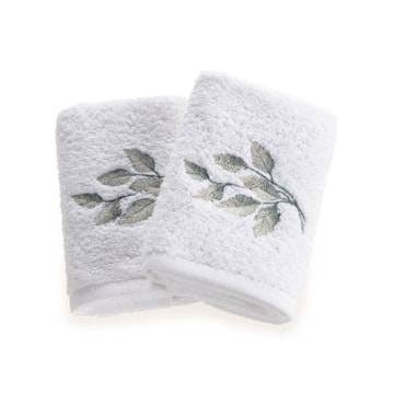 Jogo de Toalhas de Mão / Lavabo Trussardi Botticelli Bordado 100% Algodão Fio Penteado - Gramatura: 500g/m² (2 Peças)