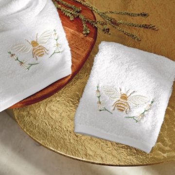 Jogo de Toalhas de Mão / Lavabo Trussardi Limoncino Bordado 100% Algodão Fio Penteado - Gramatura: 500g/m² (2 Peças)