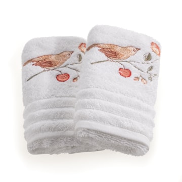 Jogo de Toalhas de Mão / Lavabo Trussardi Mele 100% Algodão Fio Penteado - Gramatura: 540g/m² (2 Peças)