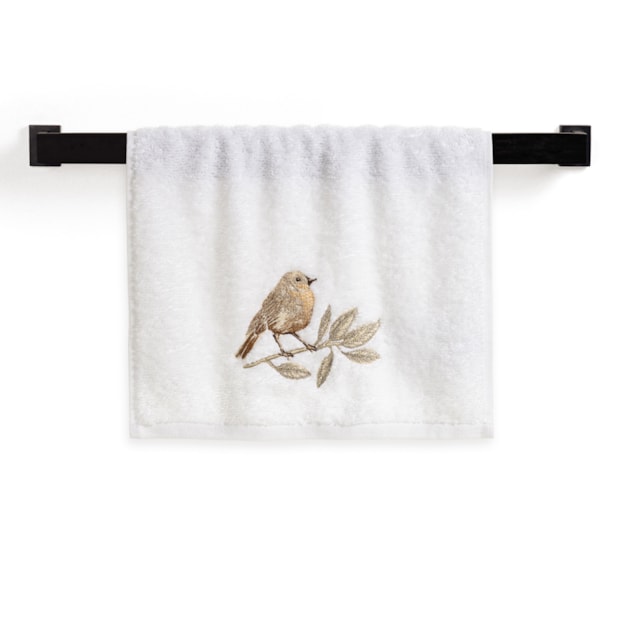 Jogo de Toalhas de Mão / Lavabo Trussardi Savello Bordada 100% Algodão Fio Penteado - Gramatura: 500g/m² (2 Peças)