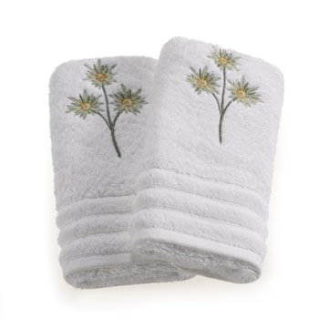 Jogo de Toalhas de Mão / Lavabo Trussardi Stella 100% Algodão Fio Penteado - Gramatura: 540g/m² (2 Peças)