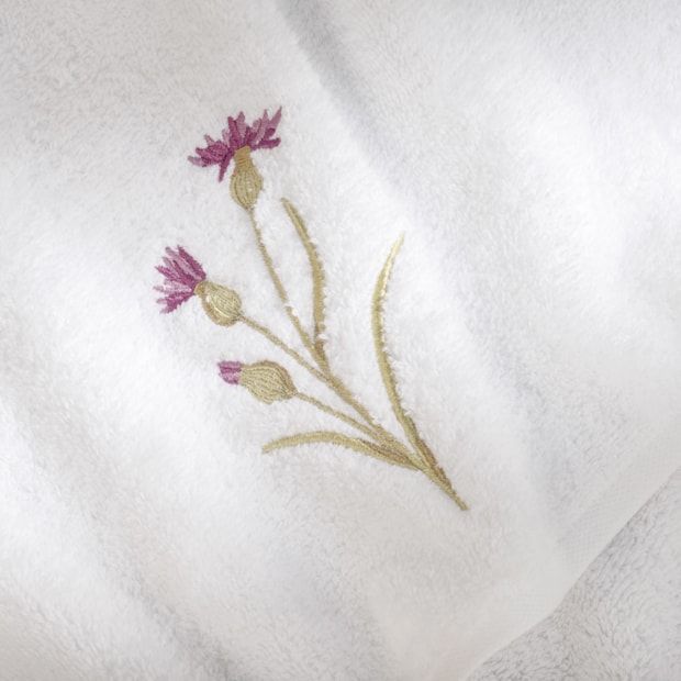 Jogo de Toalhas de Mão / Lavabo Trussardi Villa Giulia Bordada 100% Algodão Fio Penteado - Gramatura: 500g/m² (2 Peças)