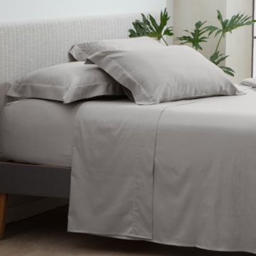 Kit 2 Fronhas Kacyumara Satinée com Abas 100% Algodão Egípcio Percal 300 Fios 50cm x 70cm