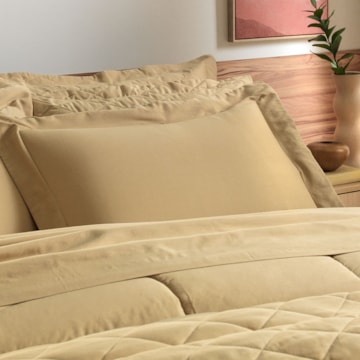 Kit 2 Fronhas Karsten Bossa 100% Algodão Egípcio Cetim 300 Fios com Abas 50cm x 70cm