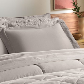 Kit 2 Fronhas Karsten Bossa 100% Algodão Egípcio Cetim 300 Fios com Abas 50cm x 70cm