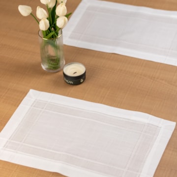 Kit 2 peças Jogo Americano Casa Argivai Charmy Blanc